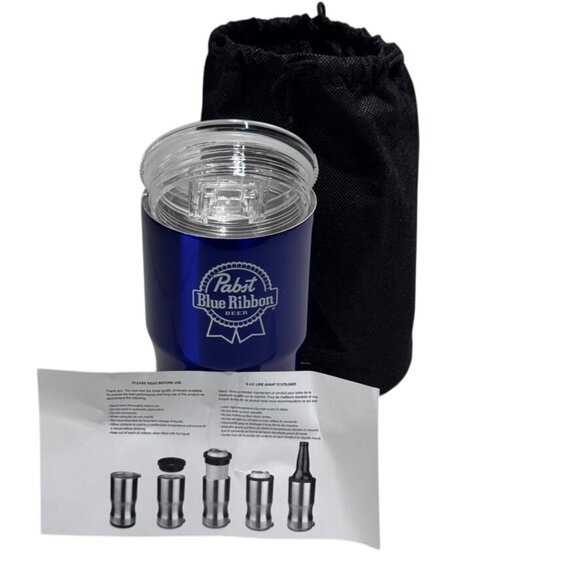 Pabst Blue Ribbon Licensed Logo Stainless Steel Koozie/Tumbler Metallic Blue - Picture 3 of 7